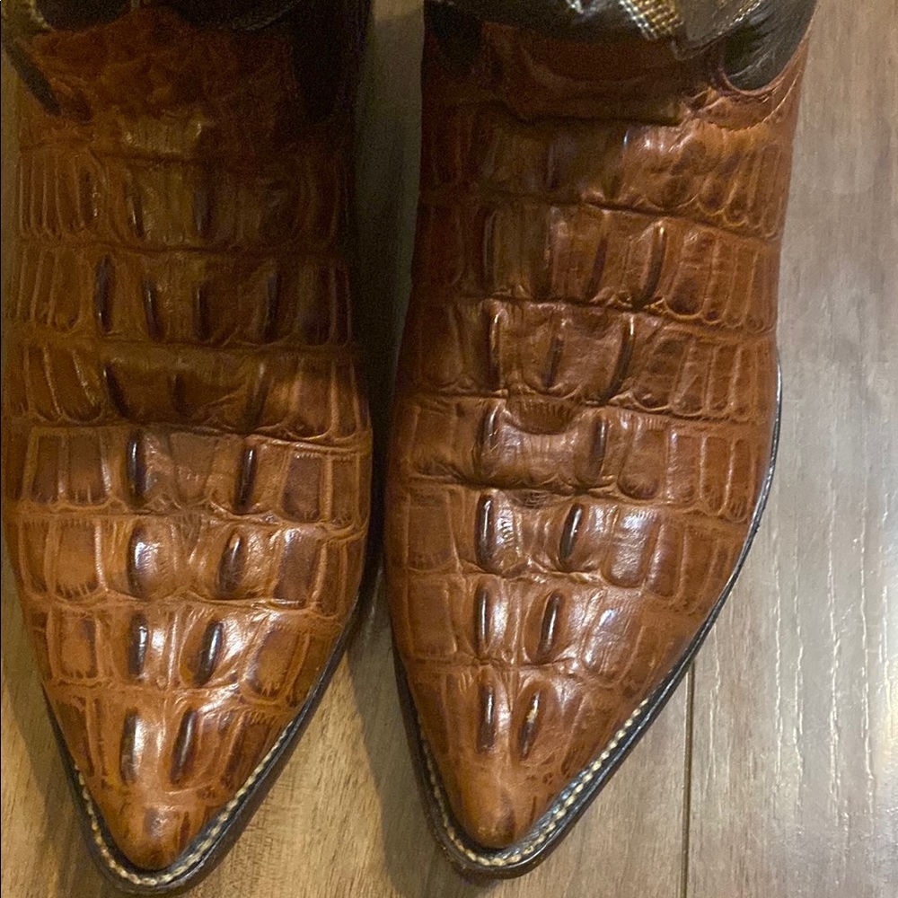 Brown Leather Cowboy Boots - Picture 5 of 9